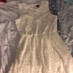 White lace high low dress